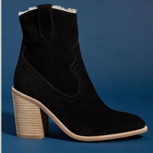 Jeffrey Campbell suede black heeled boots
